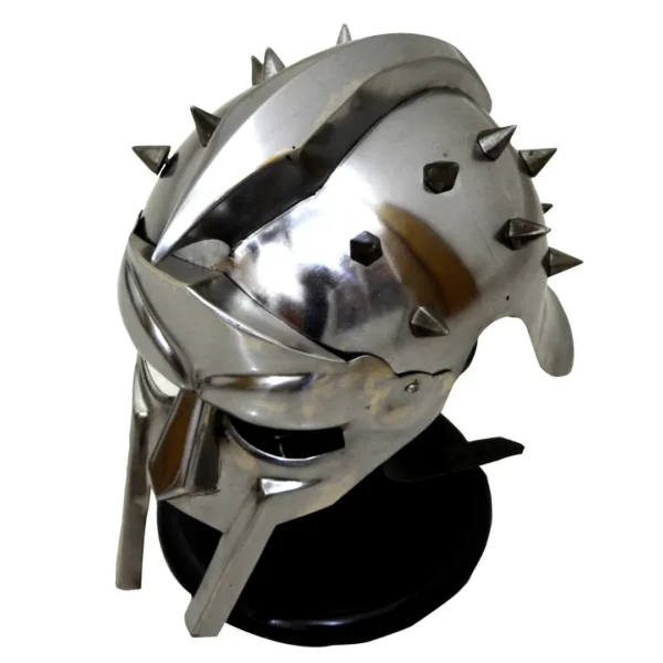 Maximus Gladiator Helmet - Medieval Roman Greek Spartan Armour - Free Stand