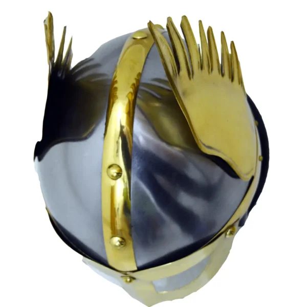 Medieval Knight Viking Helmet Armor Winged Norman Helm Fully Wearable with Linnner